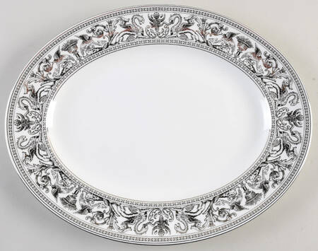 Florentine Platinum (Platinum Dragons) 14" Oval Serving Platter