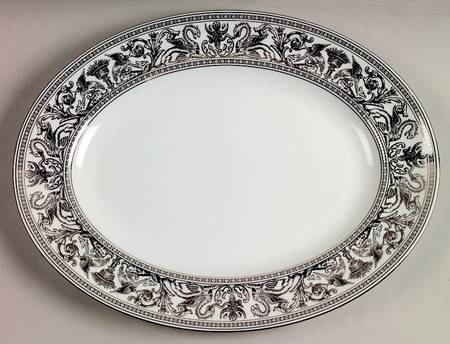 Florentine Platinum (Platinum Dragons) 13" Oval Serving Platter