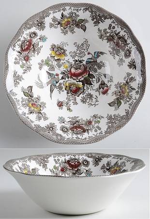 Asiatic Pheasants Brown Multicolor 8" Round Vegetable Bowl