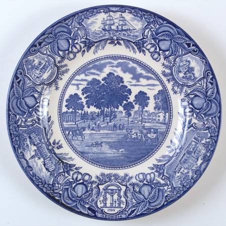 Georgia Historical Plates Blue Dinner Plate