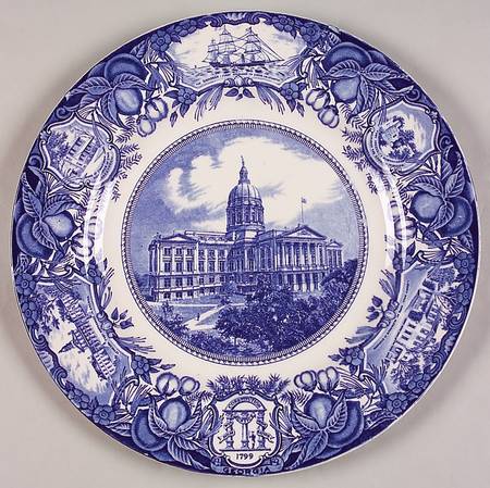 Georgia Historical Plates Blue Dinner Plate
