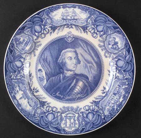 Georgia Historical Plates Blue Dinner Plate