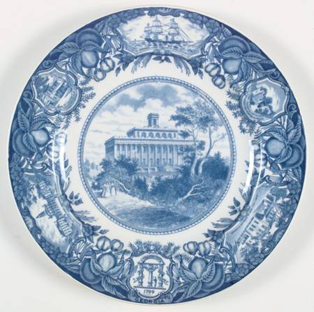 Georgia Historical Plates Blue Dinner Plate