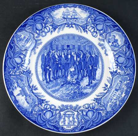 Georgia Historical Plates Blue Dinner Plate
