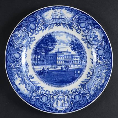 Georgia Historical Plates Blue Dinner Plate