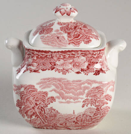 Woodland Pink (Enoch Backstamp) Mini Sugar Bowl & Lid