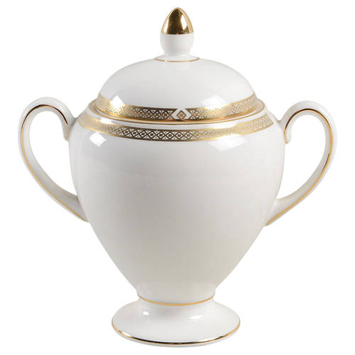 Golden Madrid Globe Shape Sugar Bowl & Lid