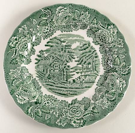 English Scenery Green (Scallop) Salad Plate