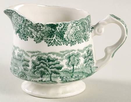 English Scenery Green (Scallop) Creamer