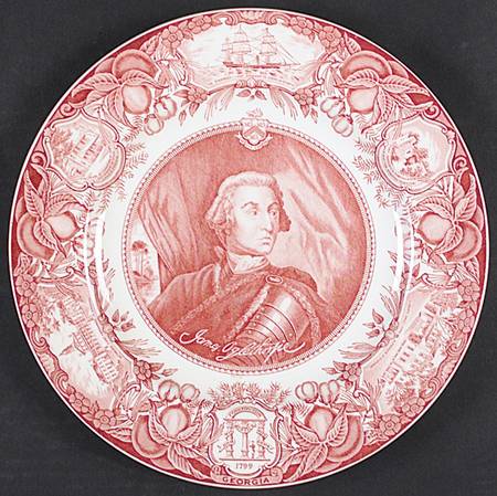 Georgia Historical Plates Pink Dinner Plate