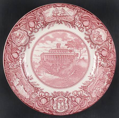 Georgia Historical Plates Pink Dinner Plate