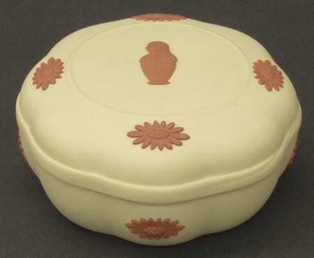 Terra Cotta on Primrose Jasperware Egyptian Small Candy Box