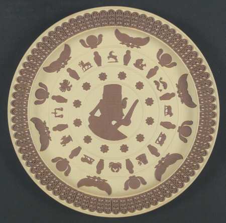 Terra Cotta on Primrose Jasperware Egyptian Plate
