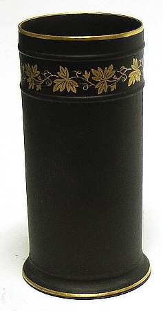 Gilded Black Basalt Egyptian Spill Vase