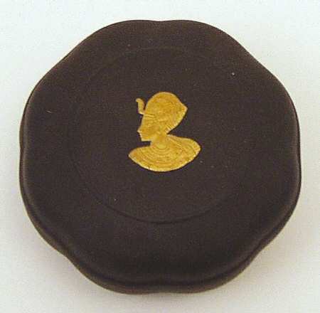 Gilded Black Basalt Egyptian Hexagonal Box & Lid