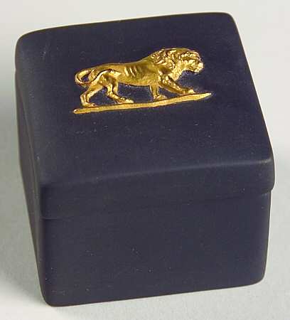 Gilded Black Basalt Egyptian Square Box with Lid