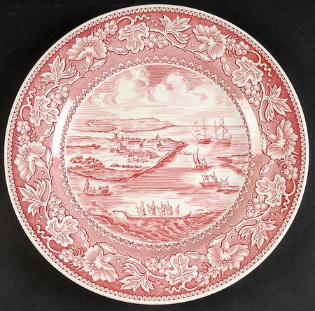 Old New York Red Dinner Plate