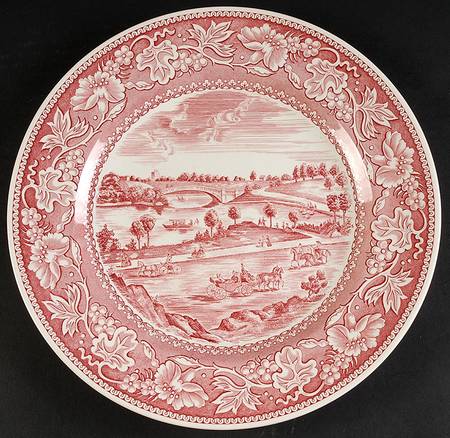 Old New York Red Dinner Plate