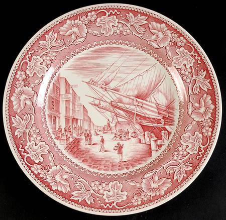 Old New York Red Dinner Plate