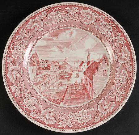 Old New York Red Dinner Plate
