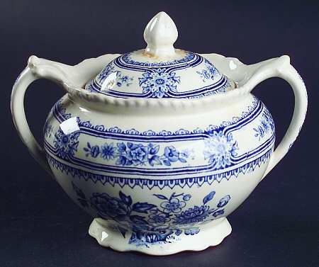 Dorset Blue (Scallop) Sugar Bowl & Lid