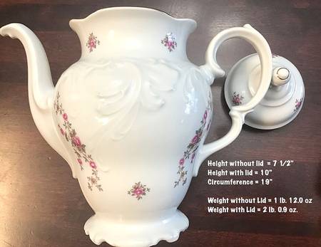 Tea Rose Coffee Pot & Lid