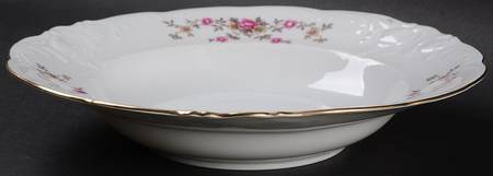 Tea Rose Rim Soup Bowl by Wawel