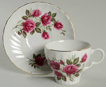 Rose Royale Flat Cup & Saucer Set