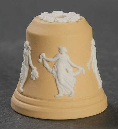 Cream Color on Cane Jasperware Thimble