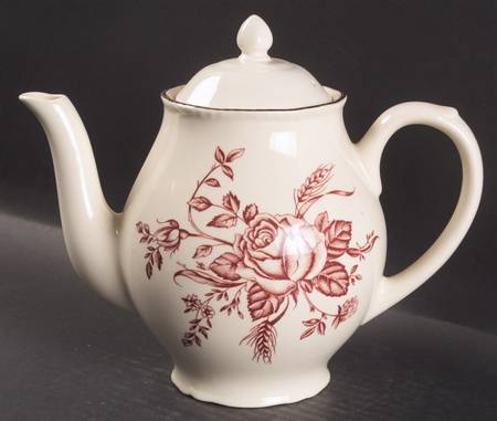 Colonial Rose Pink Tea/Coffee Pot & Lid