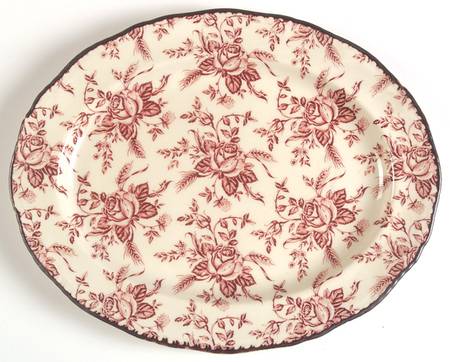 Colonial Rose Pink 12" Oval Serving Platter