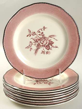 Colonial Rose Pink Accent Salad Plate - Set of 8