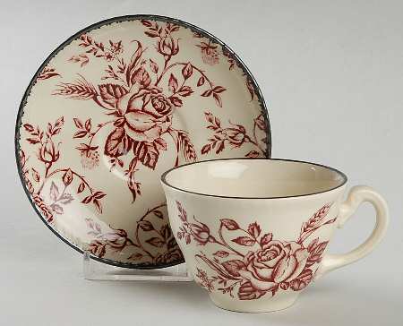 Colonial Rose Pink Flat Demitasse Cup & Saucer Set