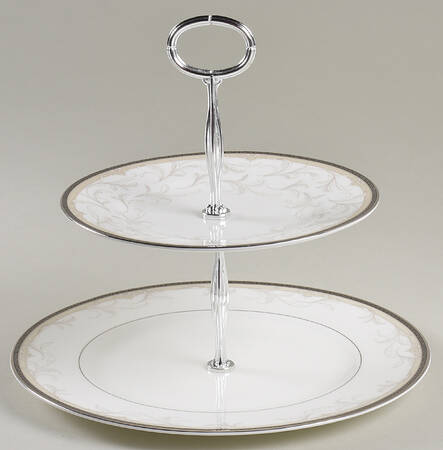 Brocade 6 5/8"-10"  2 Tiered Serving Tray (Dp, Sp) HC