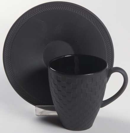 Night and Day Black (Accessories) Flat Demitasse Cup & Saucer Set