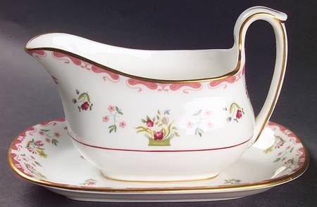 Bianca ("W" Wedgwood Mark Only) Gravy Boat & Underplate/Relish by Wedgwood
