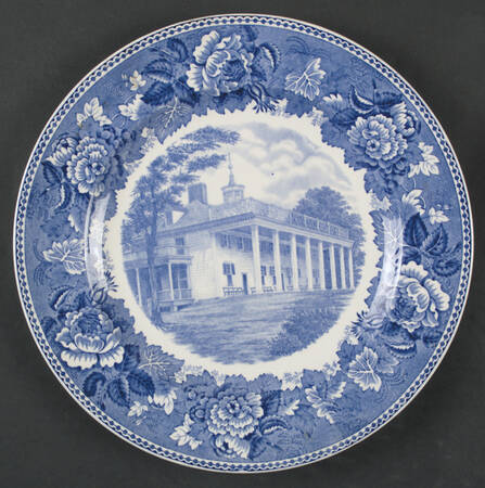 Washington Bicentennial Plates Blue Dinner Plate