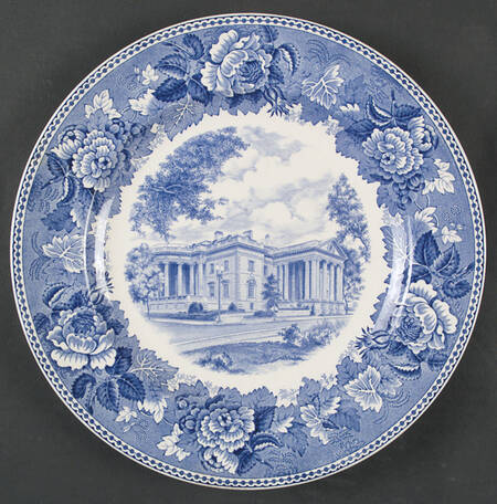 Washington Bicentennial Plates Blue Dinner Plate