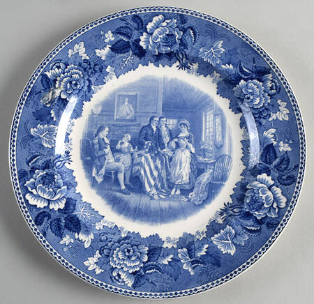 Washington Bicentennial Plates Blue Dinner Plate