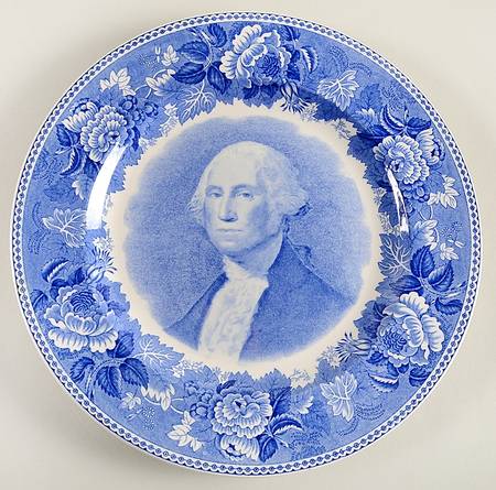 Washington Bicentennial Plates Blue Dinner Plate