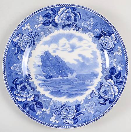 Washington Bicentennial Plates Blue Dinner Plate