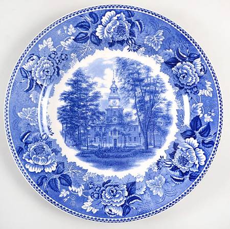 Washington Bicentennial Plates Blue Dinner Plate