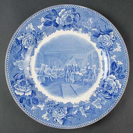 Washington Bicentennial Plates Blue Dinner Plate