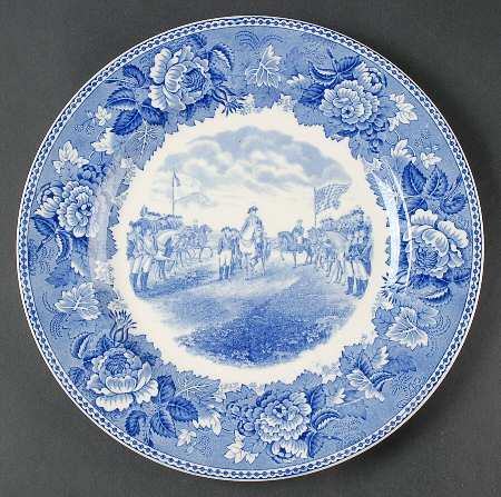Washington Bicentennial Plates Blue Dinner Plate