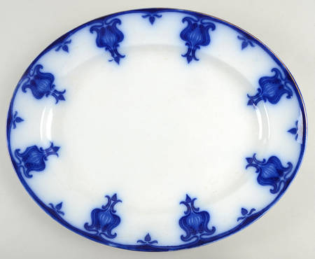 Poppy Flow Blue 15" Oval Serving Platter