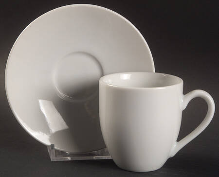 Brasserie White Flat Demitasse Cup & Saucer Set