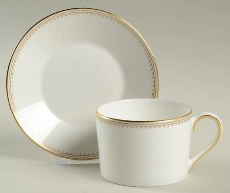 Golden Grosgrain Flat Cup & Saucer Set