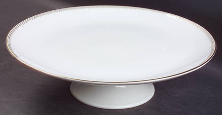 Golden Grosgrain 10" Diameter Pedestal Cake Stand
