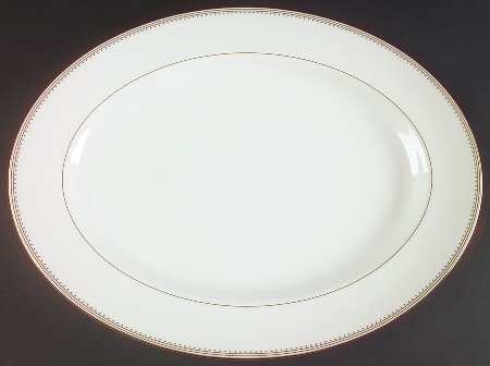 Golden Grosgrain 15" Oval Serving Platter