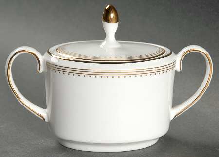 Golden Grosgrain Sugar Bowl & Lid